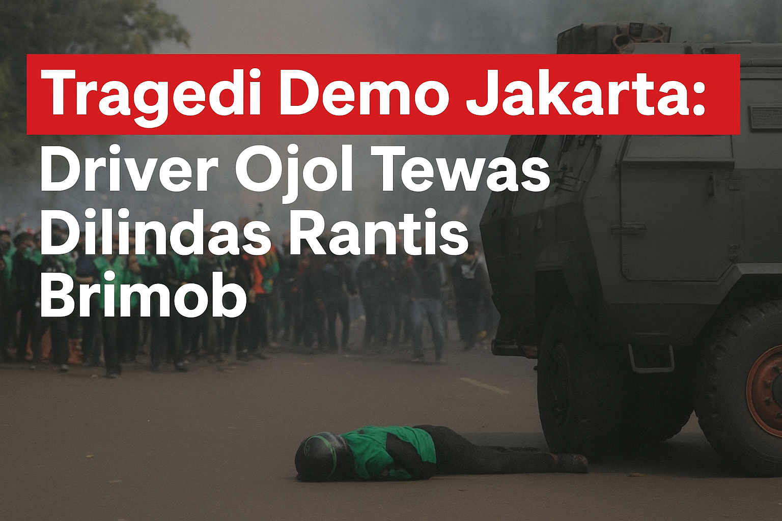Tragedi Demo Jakarta: Driver Ojol Tewas Dilindas Rantis Brimob
