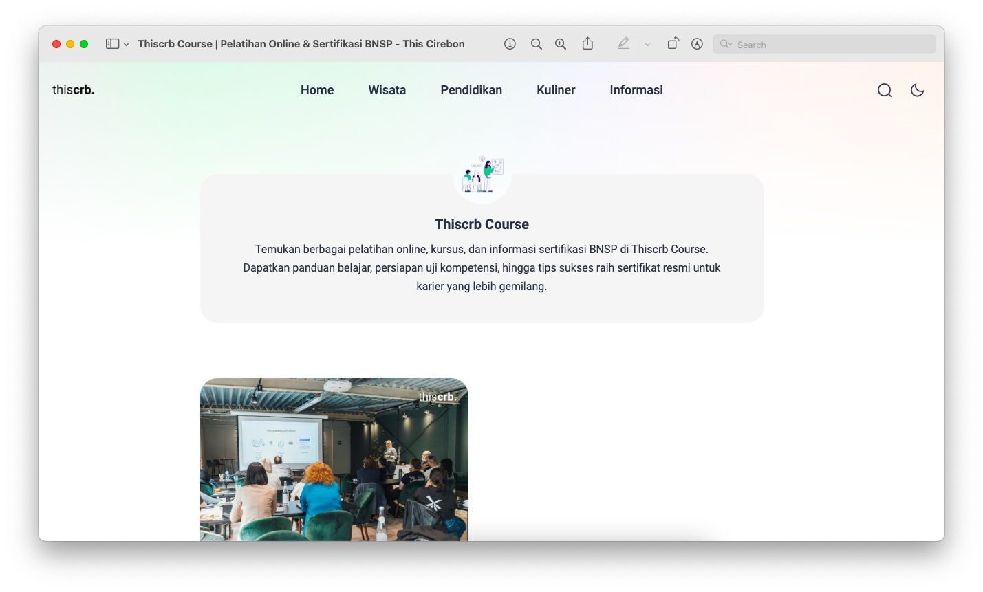 Thiscrb Course | Pelatihan Online & Informasi Sertifikasi BNSP - This Cirebon