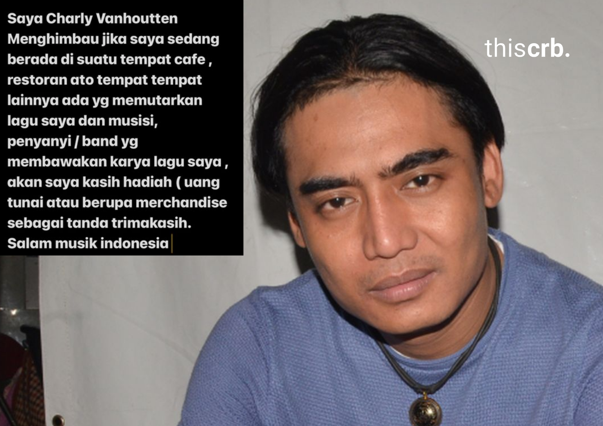 Charly Bebaskan Lagunya Diputar di Cafe, Restoran, dan Tempat Umum Lain