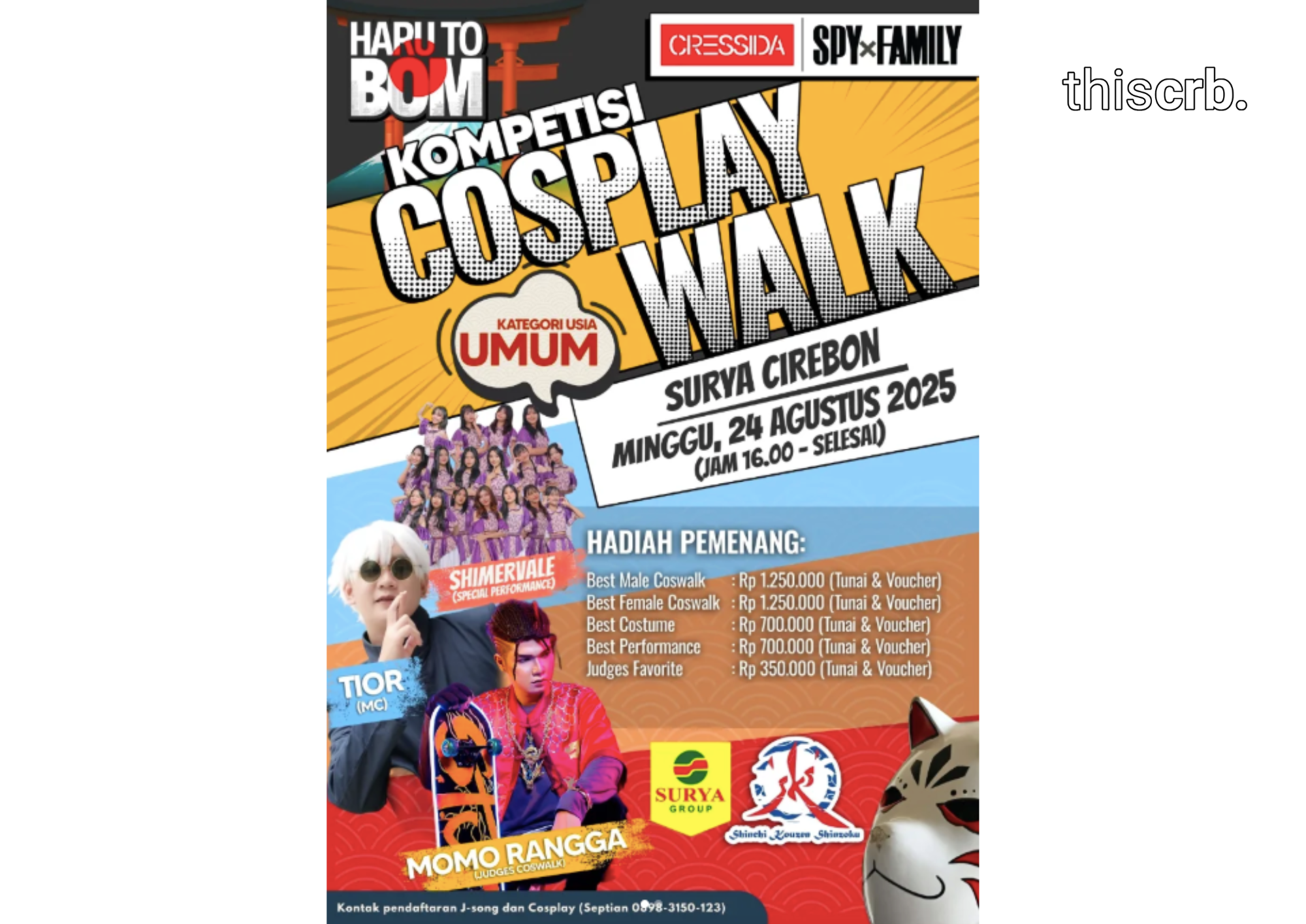 Kompetisi Cosplay Walk di Cirebon, Pecinta Anime dan Cosplay Wajib Hadir