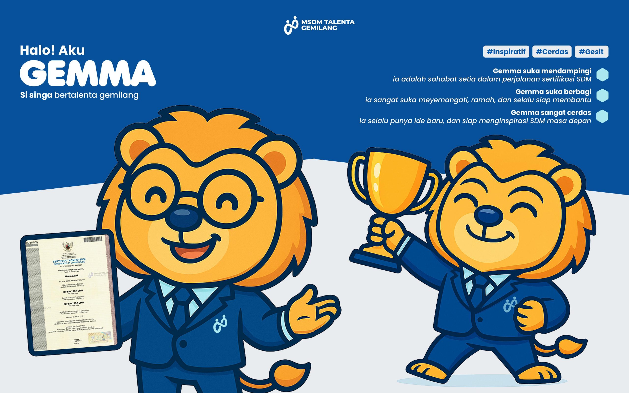 Gemma, Maskot LSP MSDM Talenta Gemilang