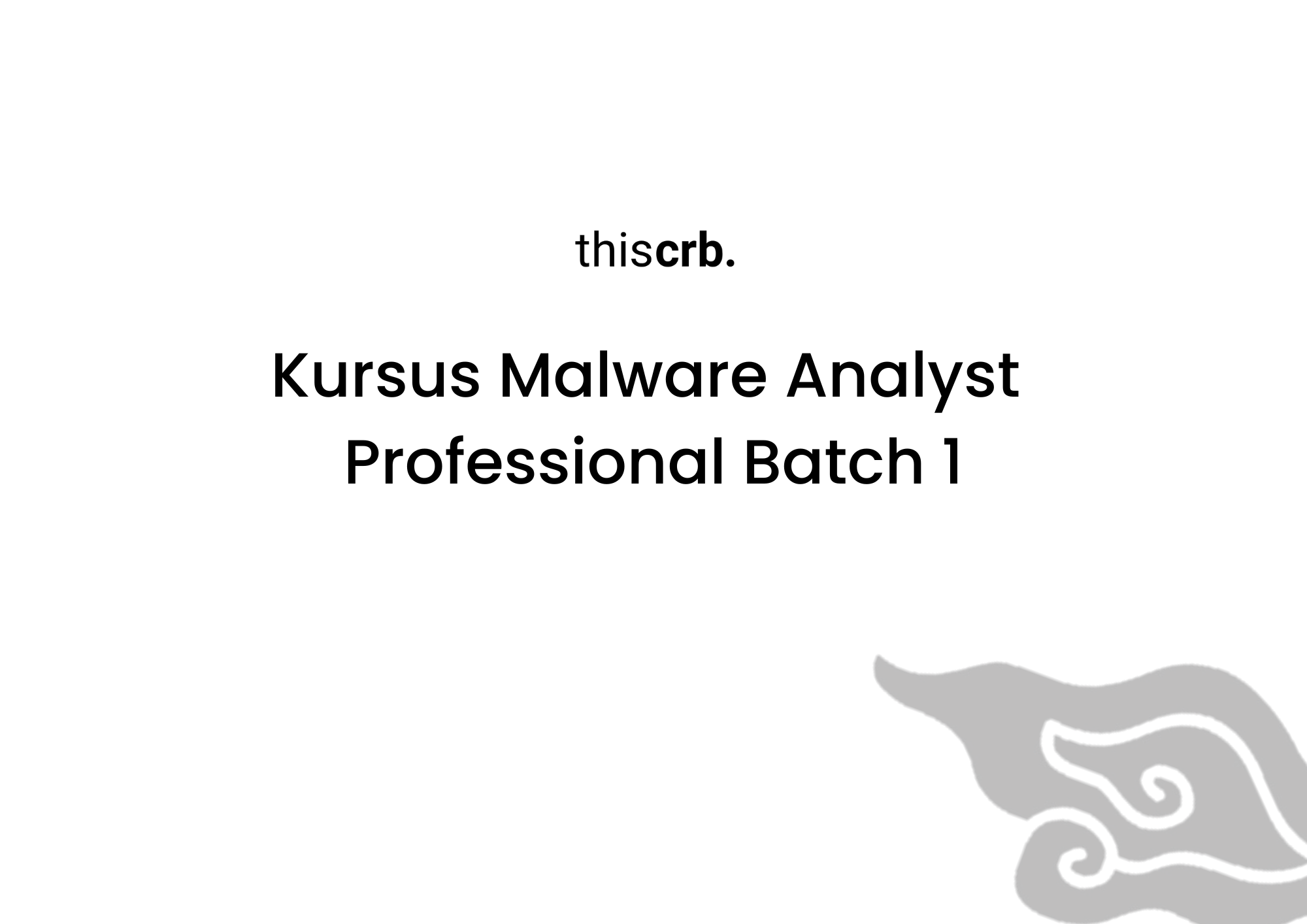 Kursus Malware Analyst Professional Batch 1