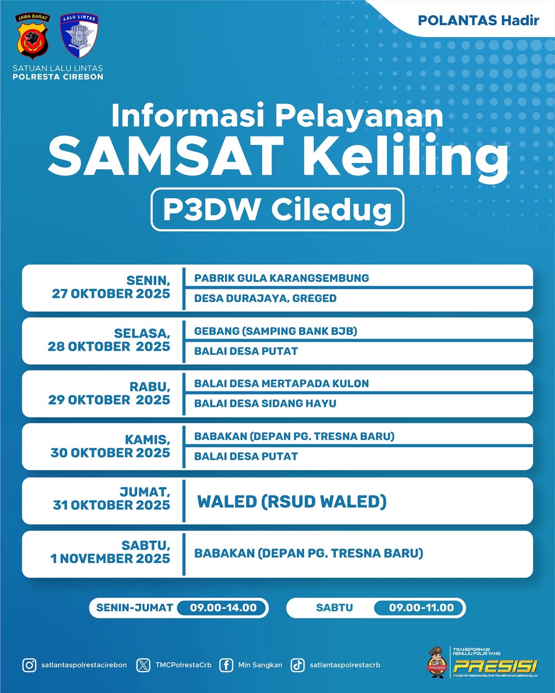 Jadwal Samsat Keliling Cirebon Terbaru