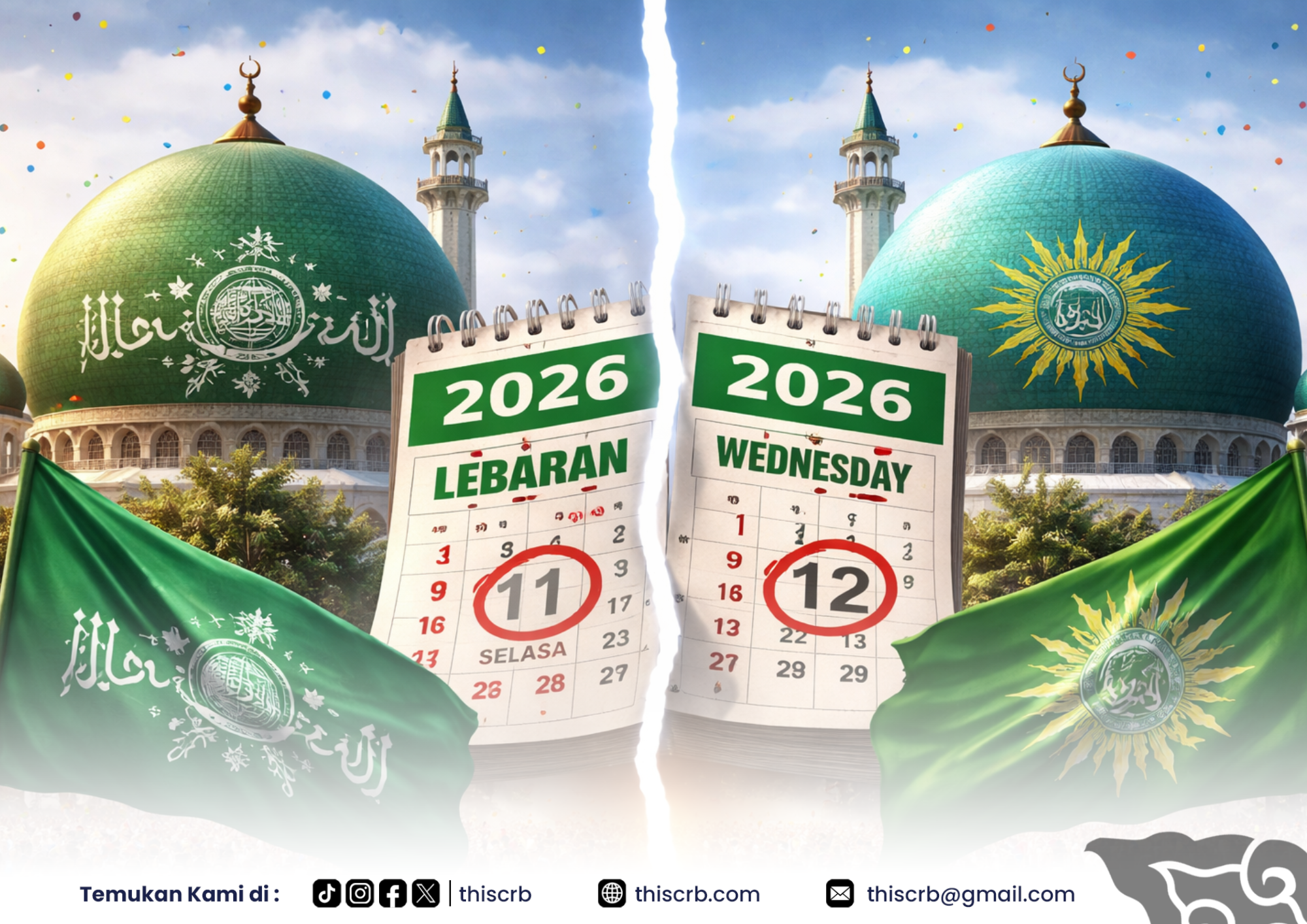 Lebaran 2026 Beda Tanggal NU dan Muhammadiyah