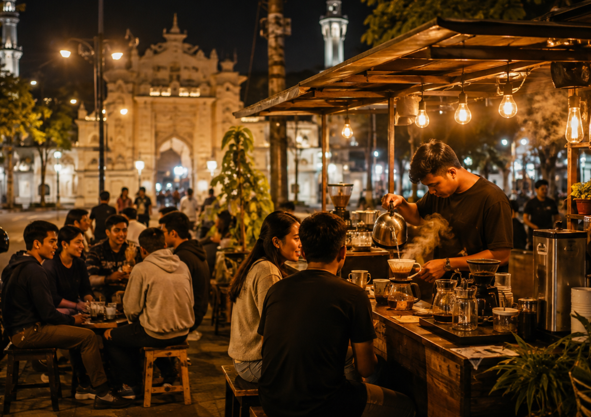 Street Coffee Cirebon Jadi Daya Tarik Nongkrong Malam Anak Muda